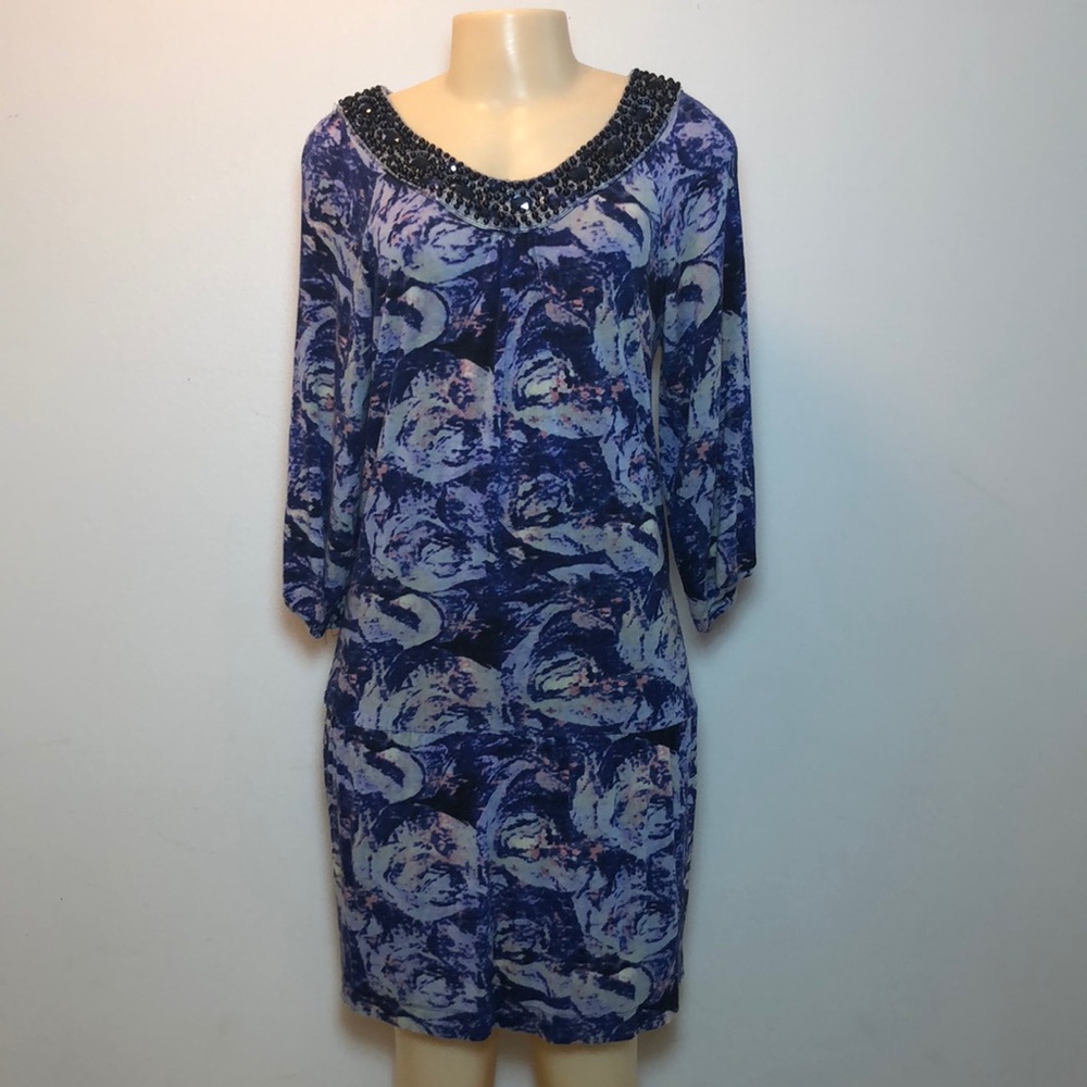 BCBG Maxazria blue flower dress